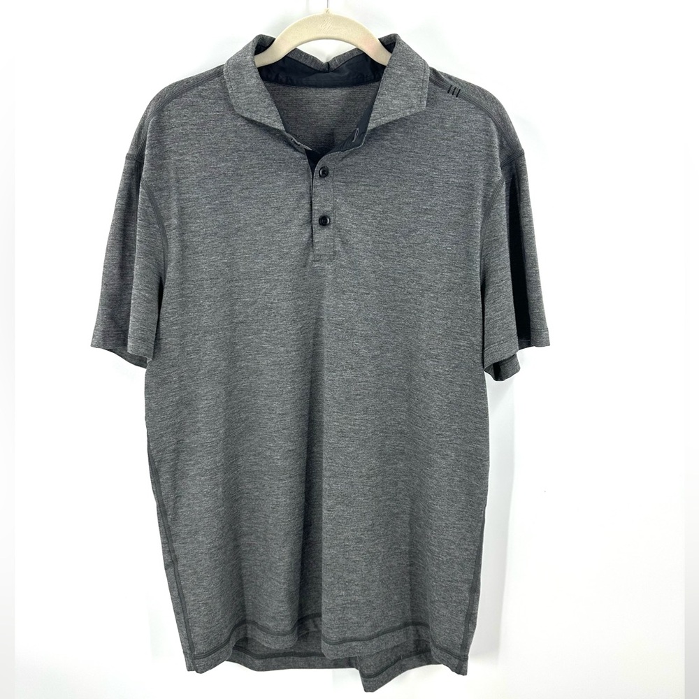 Lululemon Polo Shirt Mens Large Performance Stretch Short Sleeve Office Preppy